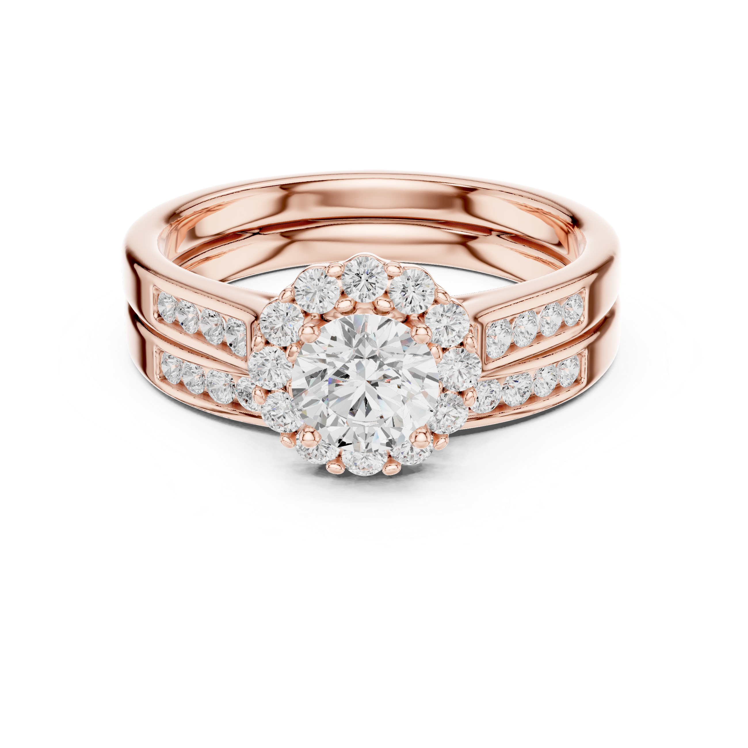 Round Cut Brilliant Moissanite VVS1 Eternity Engagement Ring
