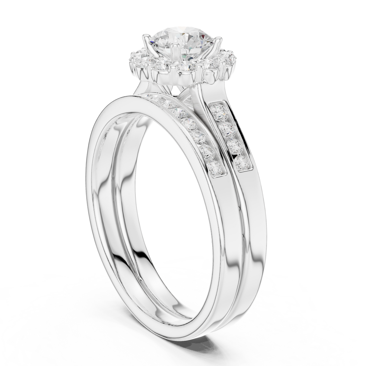 Round Cut Brilliant Moissanite VVS1 Eternity Engagement Ring