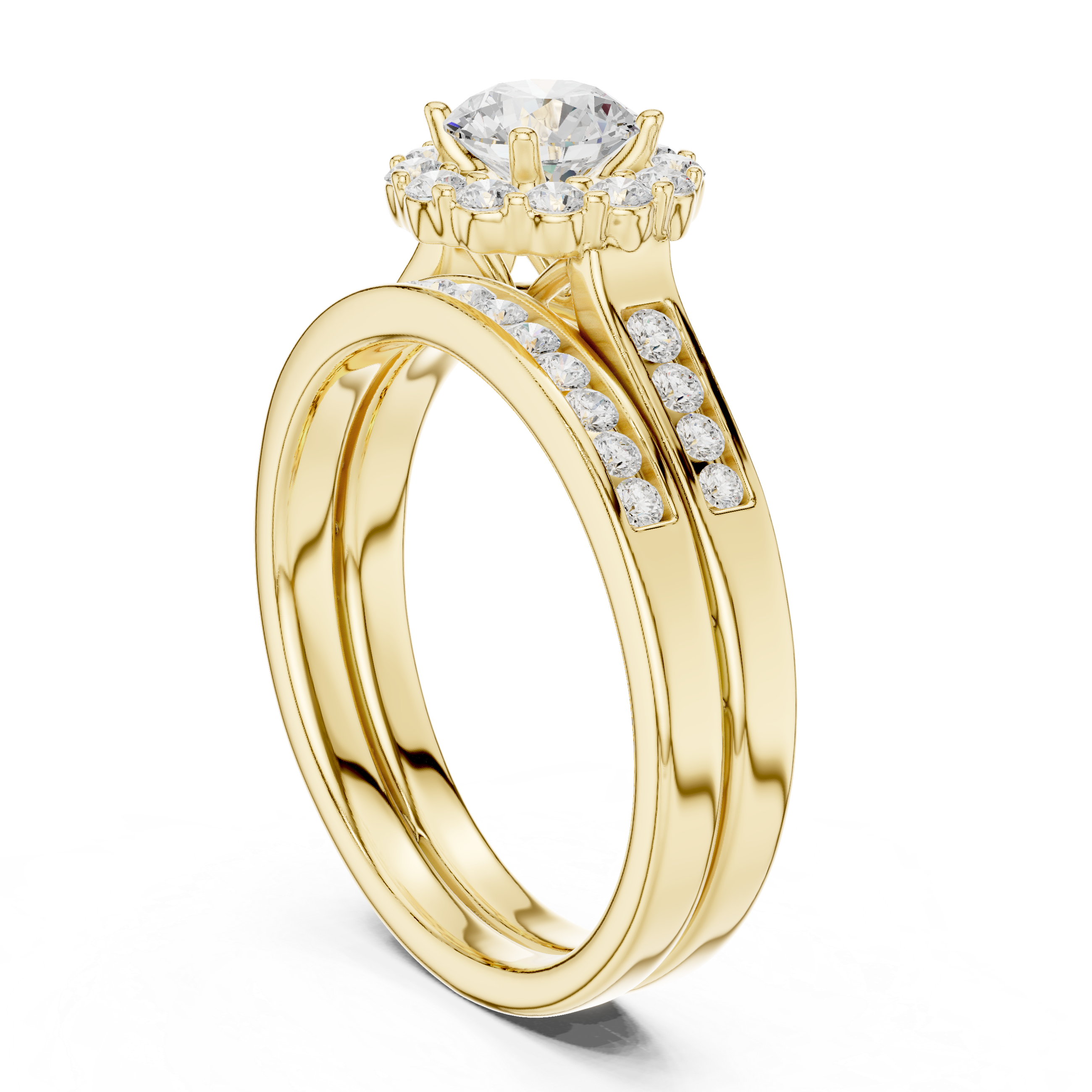 Round Cut Brilliant Moissanite VVS1 Eternity Engagement Ring