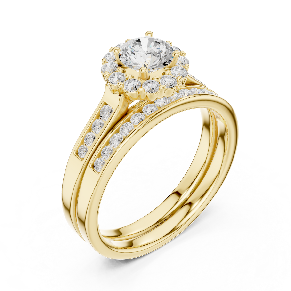 Round Cut Brilliant Moissanite VVS1 Eternity Engagement Ring
