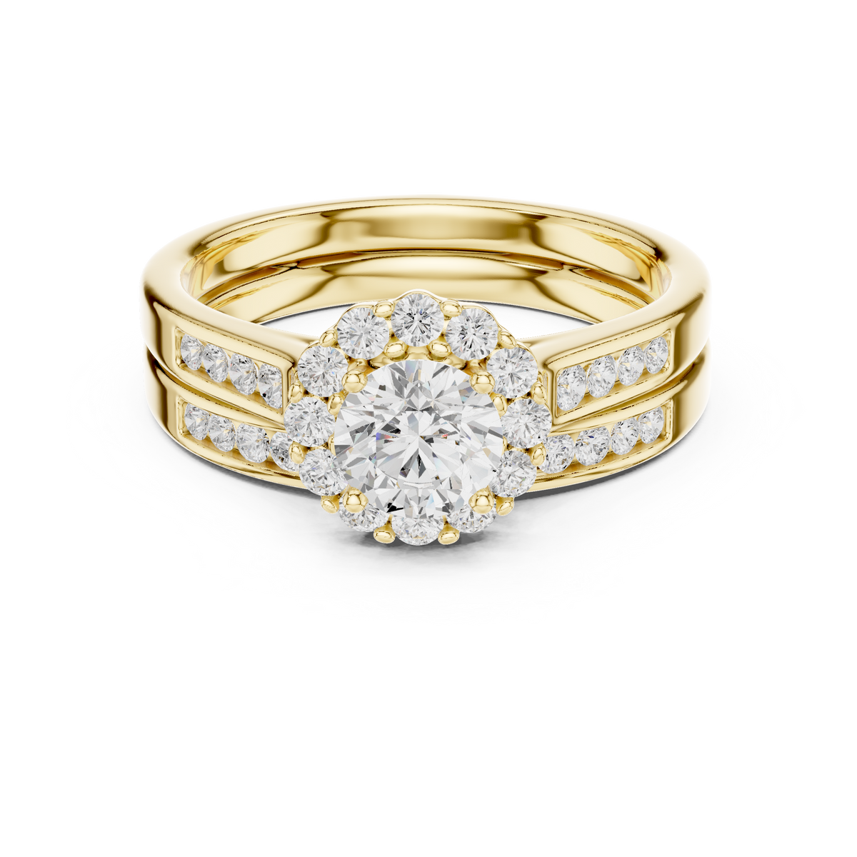 Round Cut Brilliant Moissanite VVS1 Eternity Engagement Ring