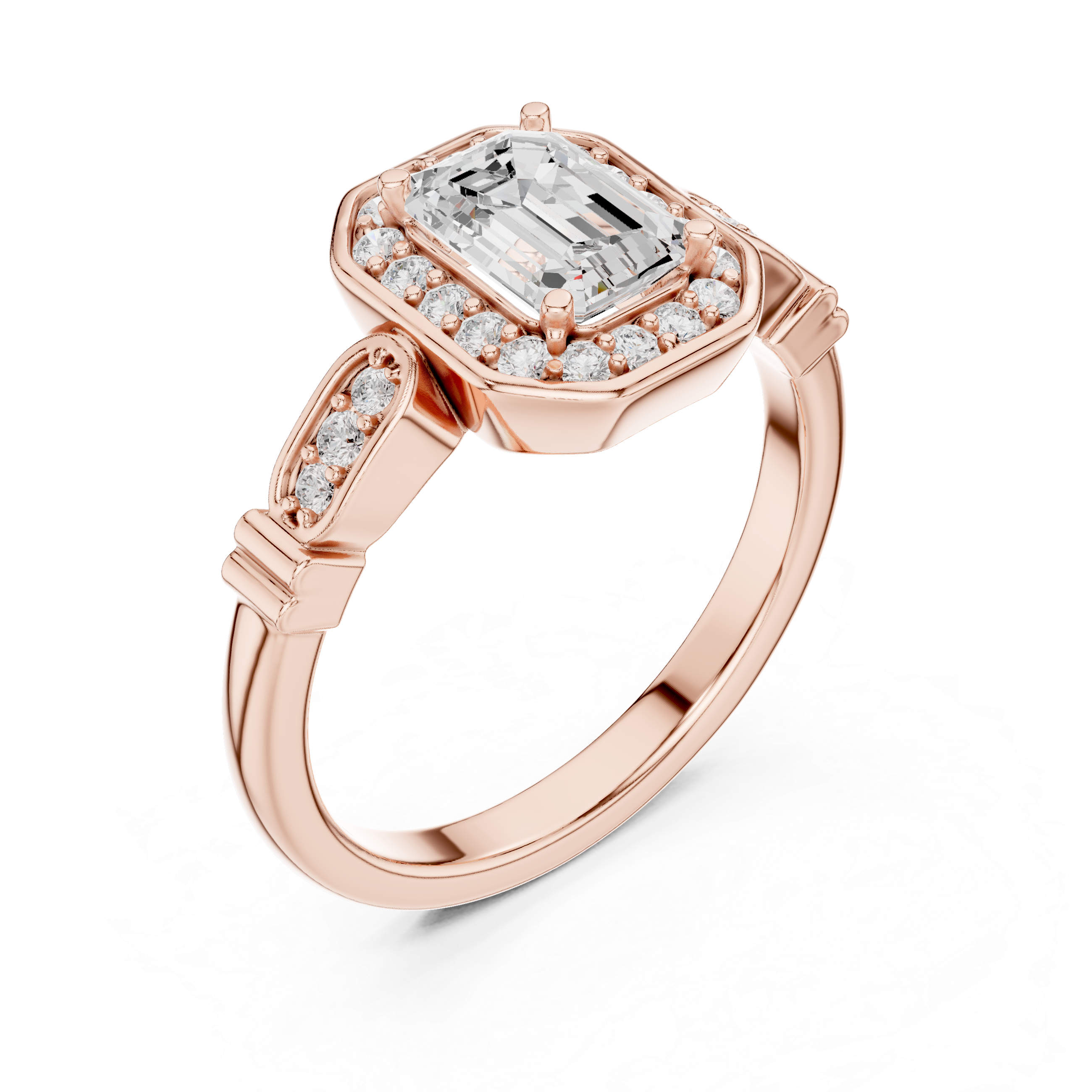 Emerald Cut Brilliant Moissanite VVS1 Eternity Engagement Ring