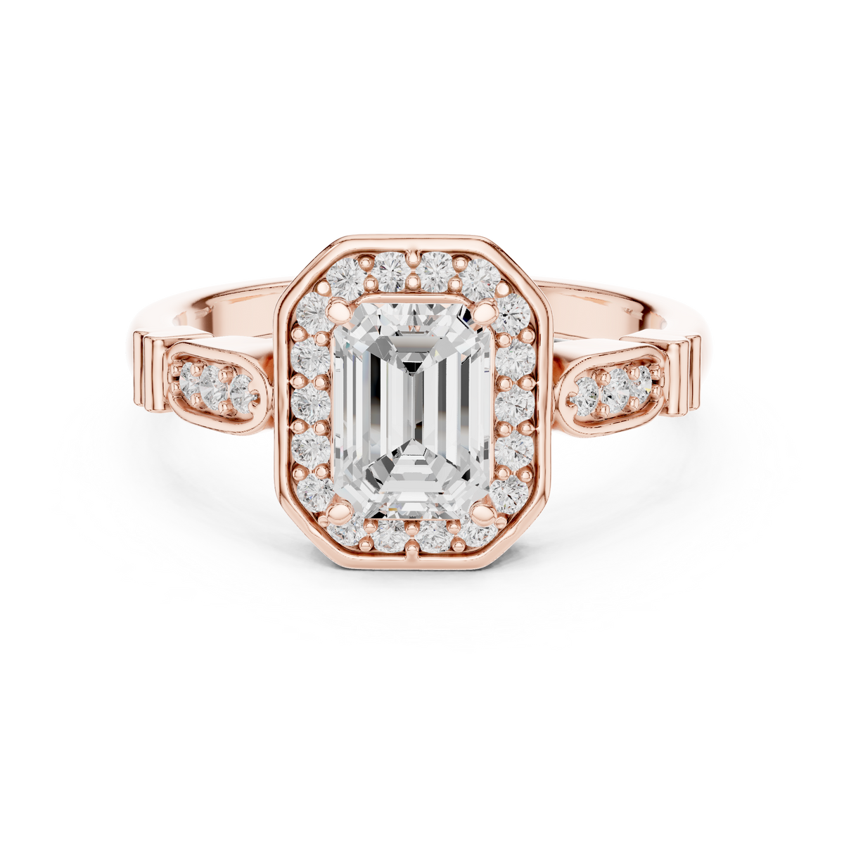Emerald Cut Brilliant Moissanite VVS1 Eternity Engagement Ring