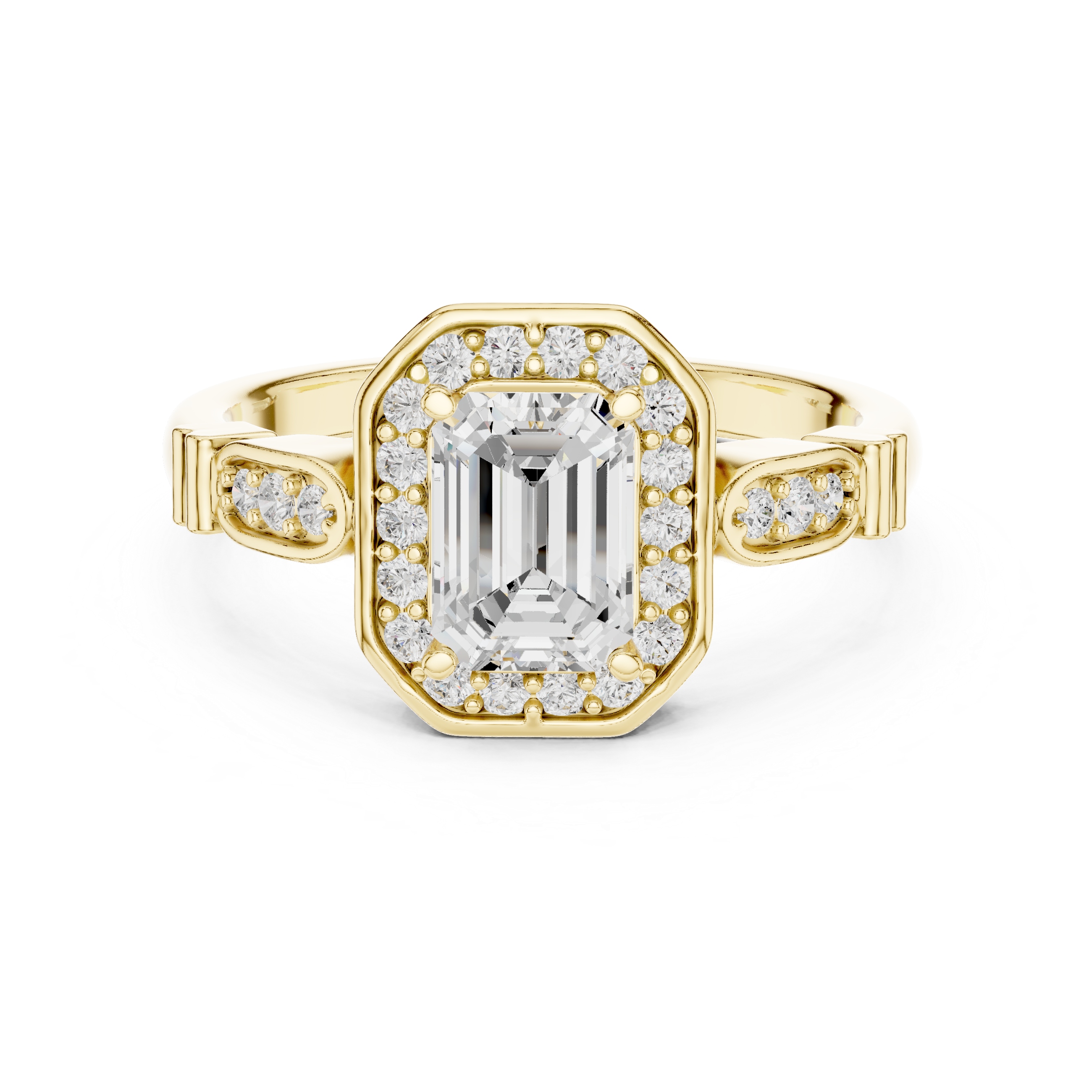 Emerald Cut Brilliant Moissanite VVS1 Eternity Engagement Ring