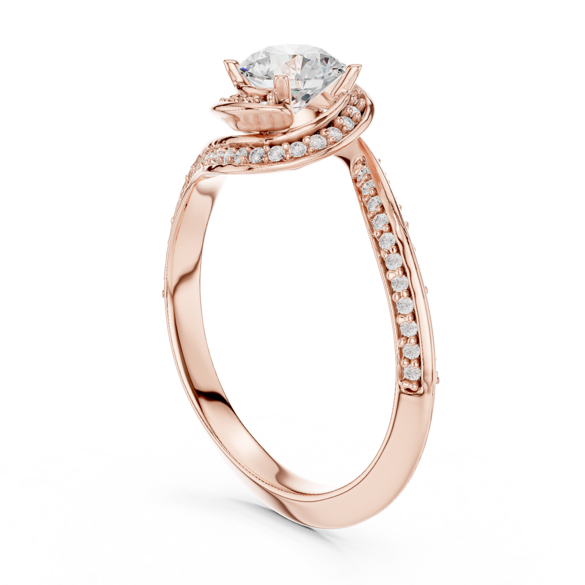 Round Cut Brilliant Moissanite VVS1 Eternity Engagement Ring