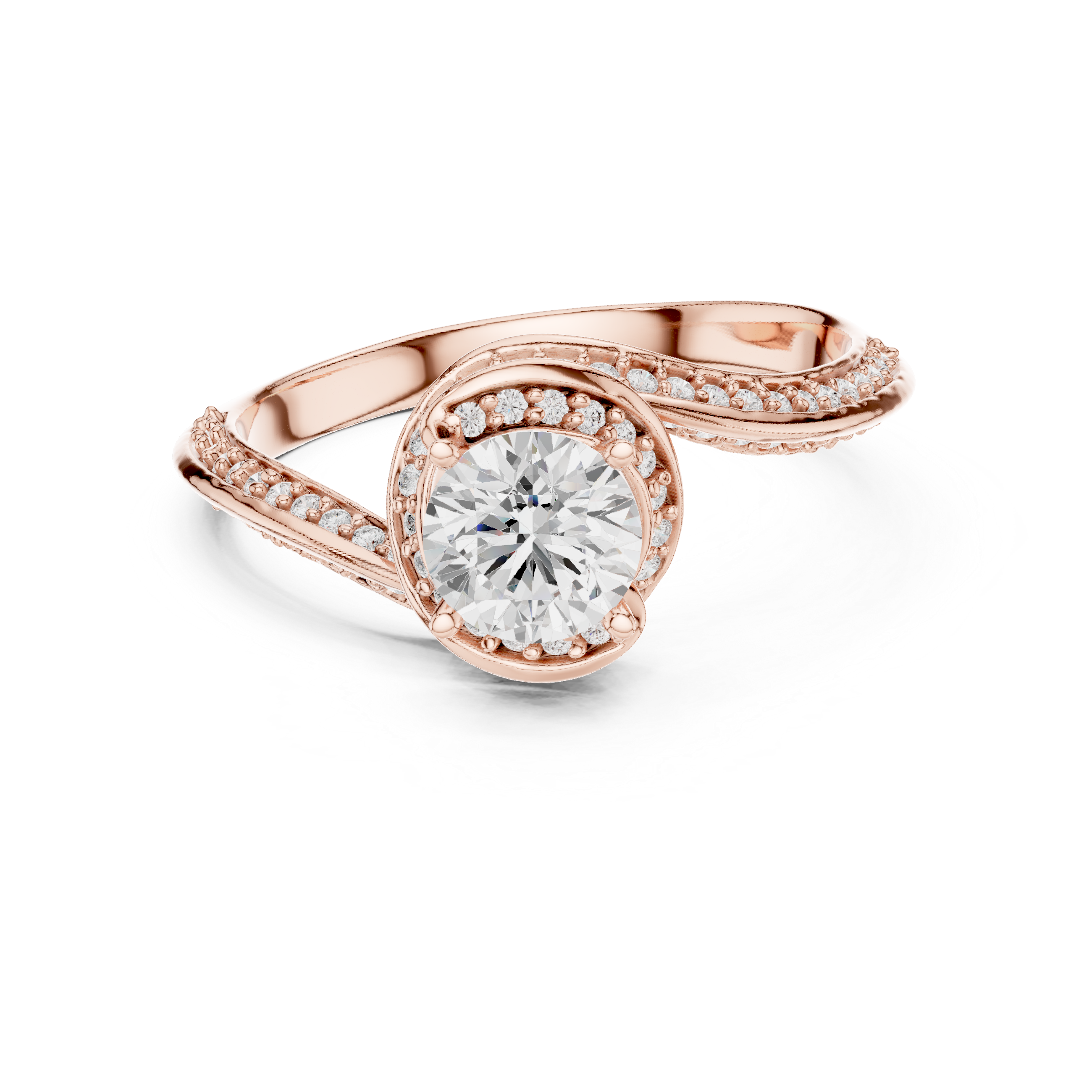 Round Cut Brilliant Moissanite VVS1 Eternity Engagement Ring