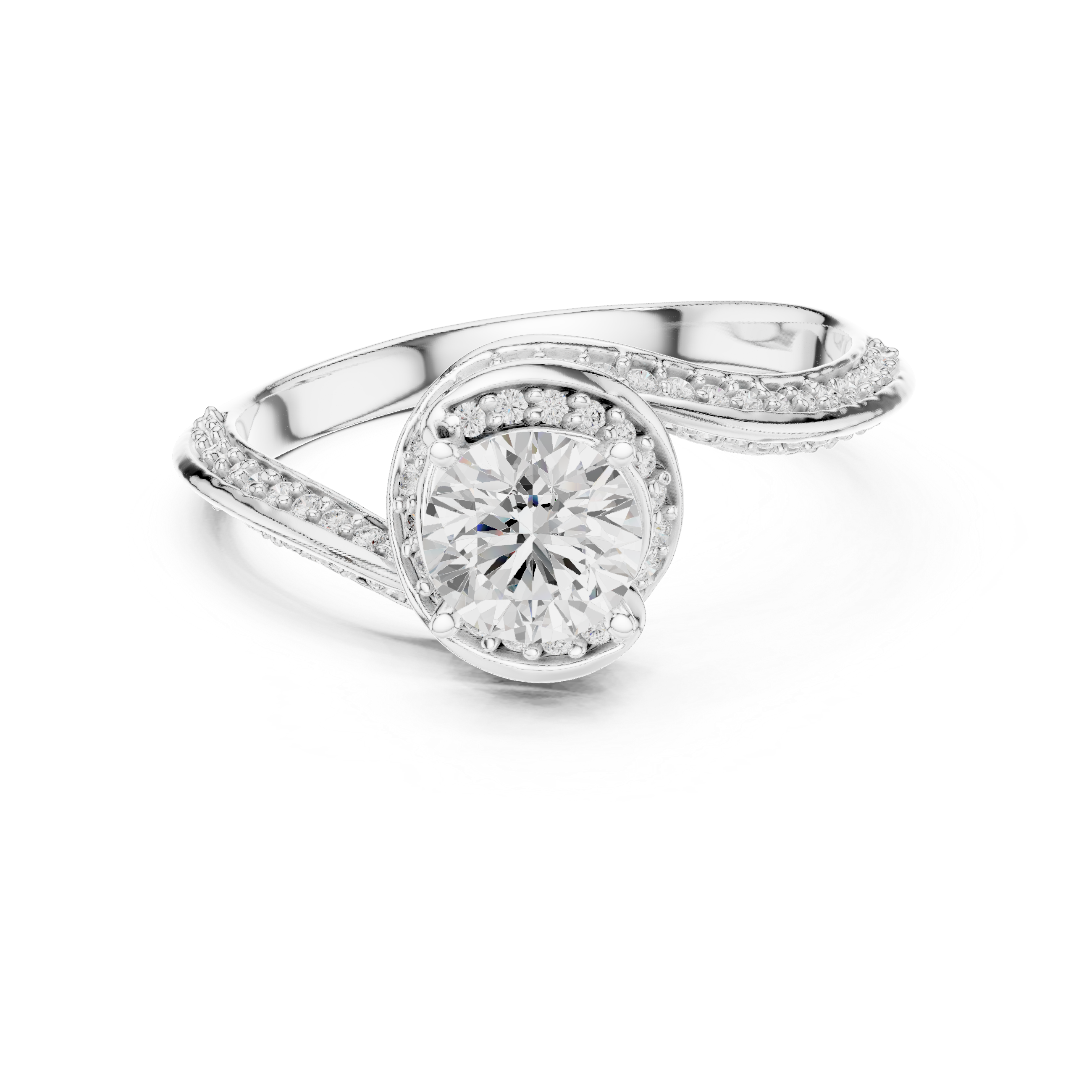 Round Cut Brilliant Moissanite VVS1 Eternity Engagement Ring