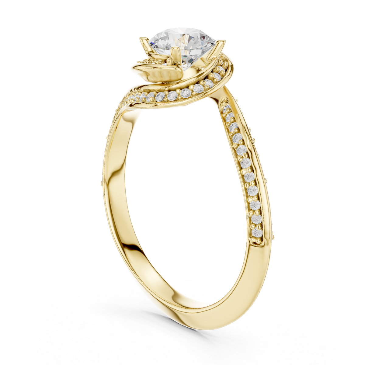 Round Cut Brilliant Moissanite VVS1 Eternity Engagement Ring