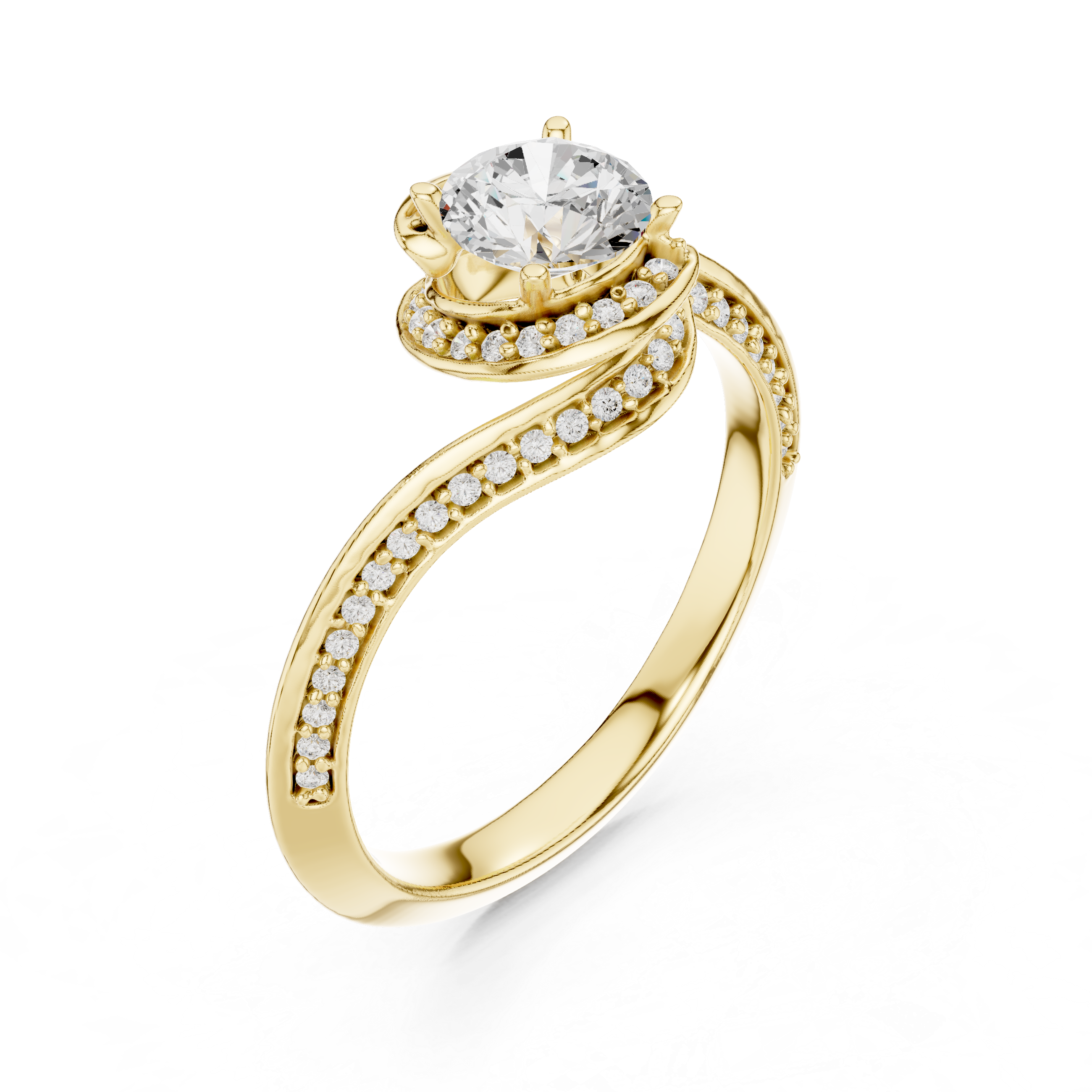 Round Cut Brilliant Moissanite VVS1 Eternity Engagement Ring