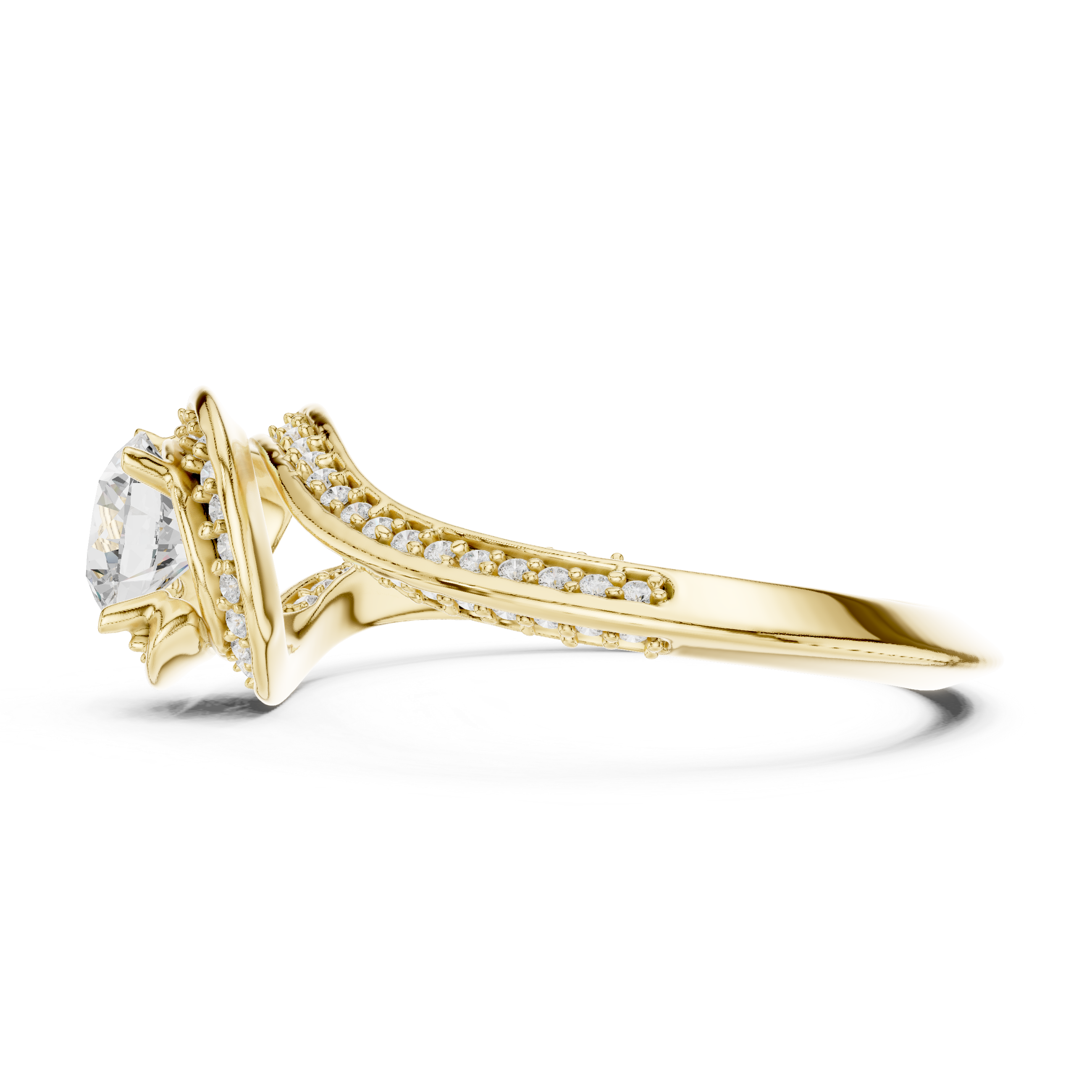 Round Cut Brilliant Moissanite VVS1 Eternity Engagement Ring