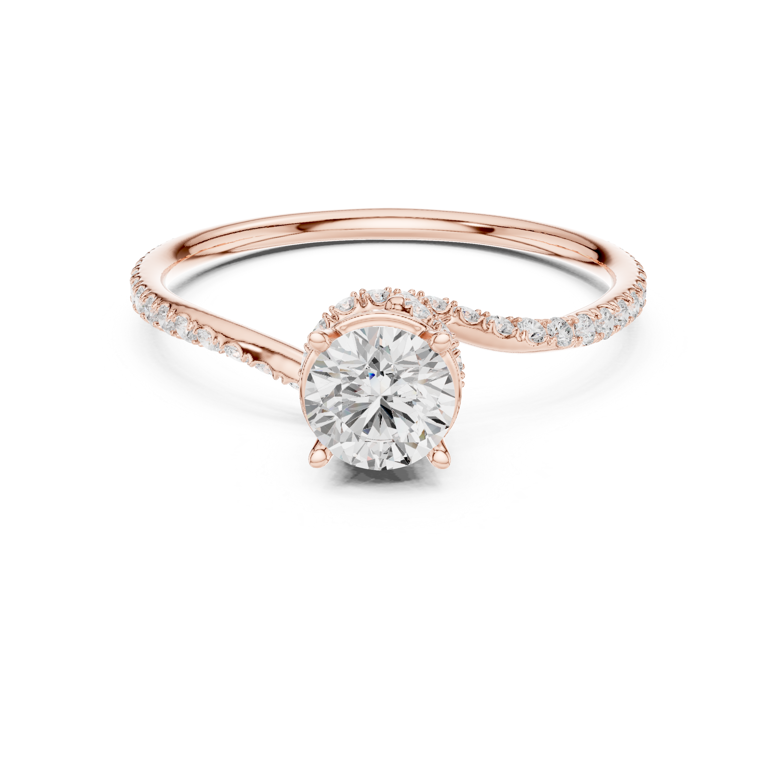 Round Cut Brilliant Moissanite VVS1 Eternity Engagement Ring
