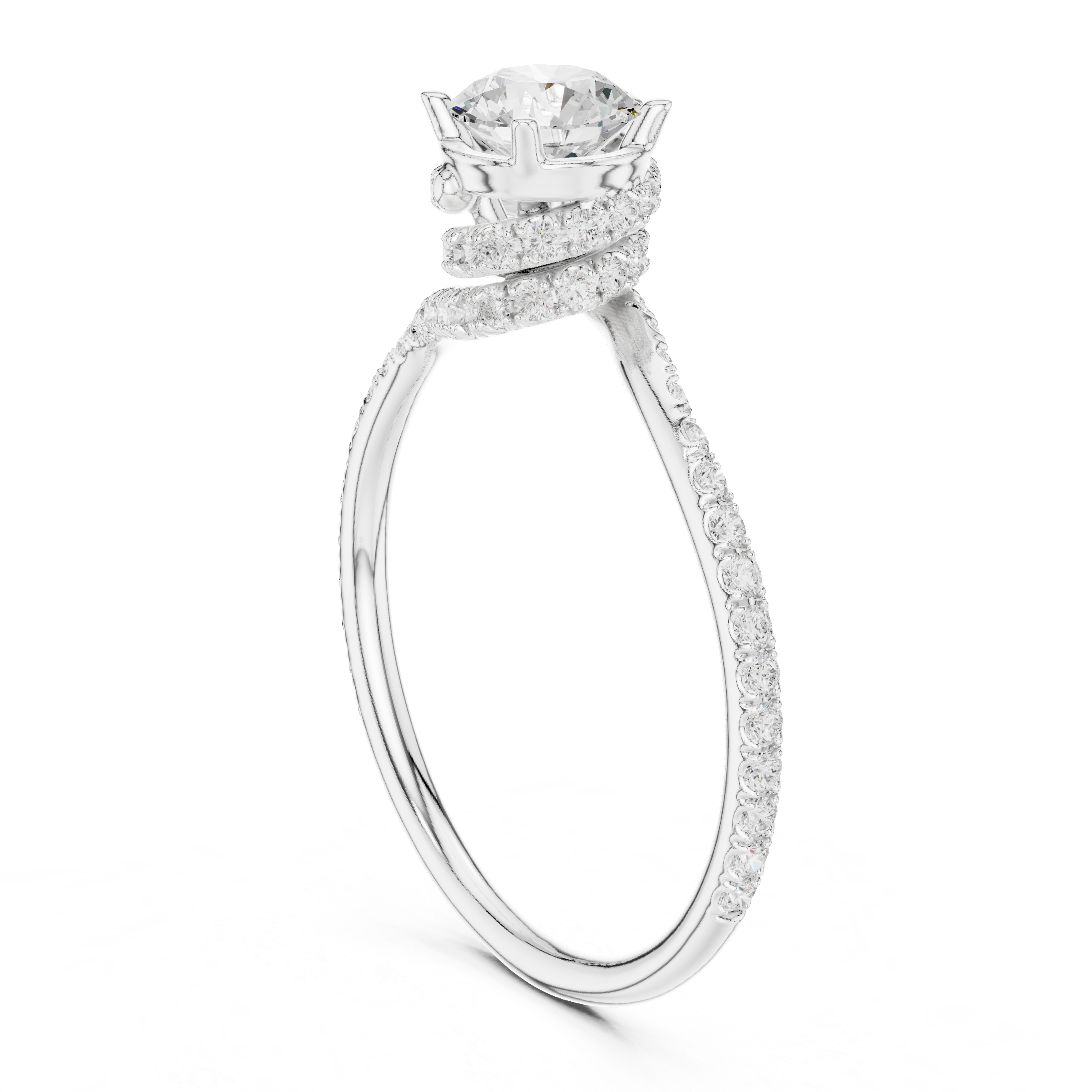 Round Cut Brilliant Moissanite VVS1 Eternity Engagement Ring
