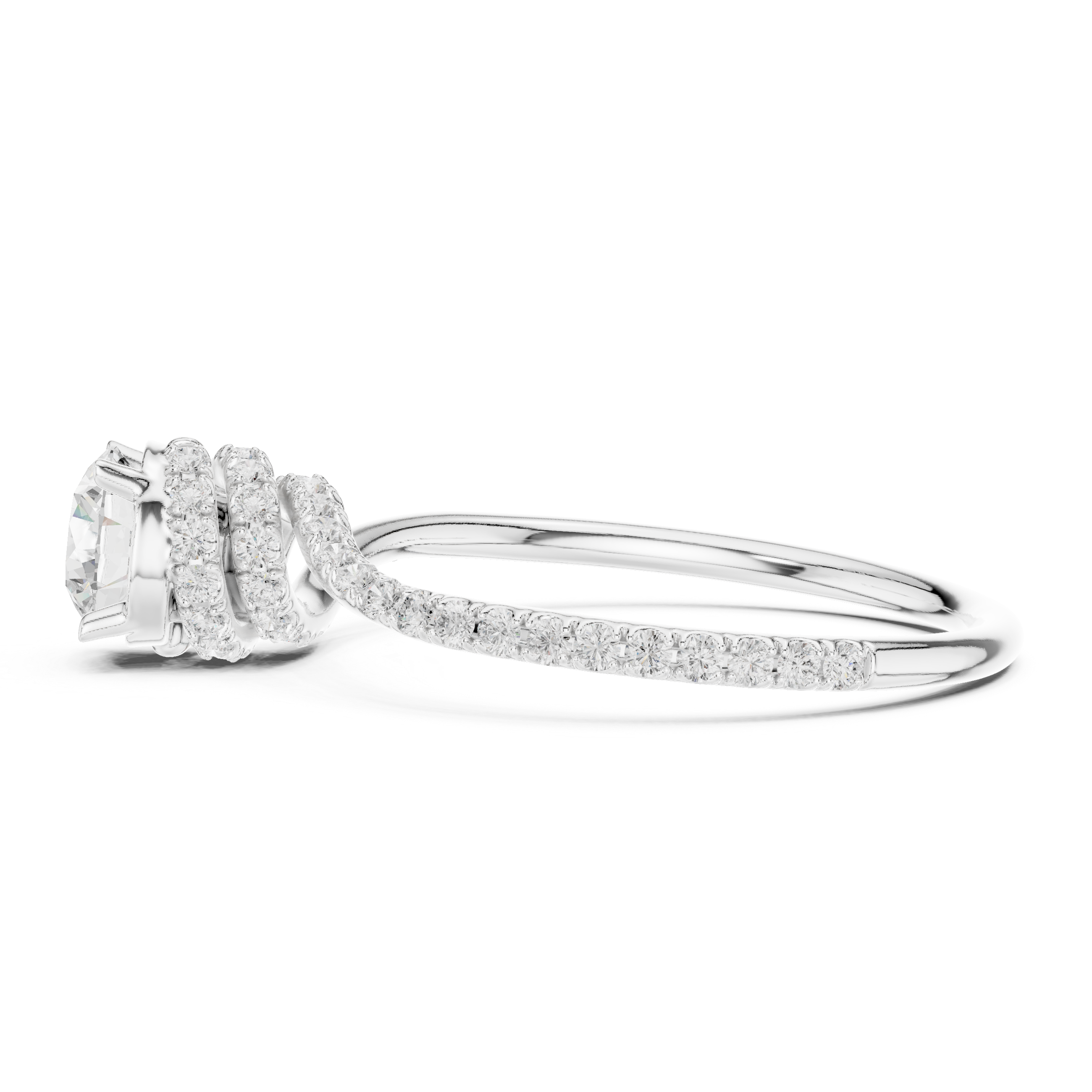 Round Cut Brilliant Moissanite VVS1 Eternity Engagement Ring