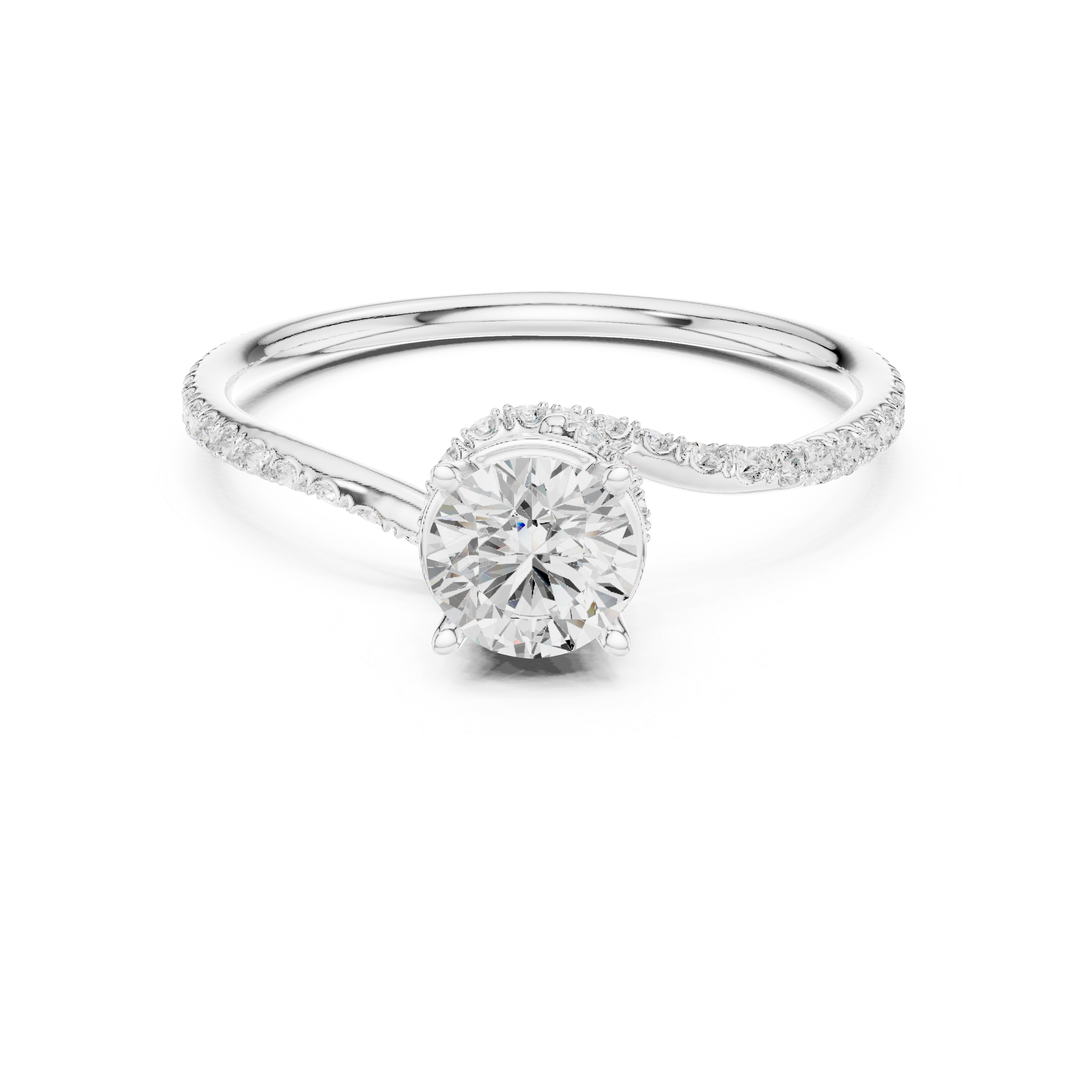 Round Cut Brilliant Moissanite VVS1 Eternity Engagement Ring
