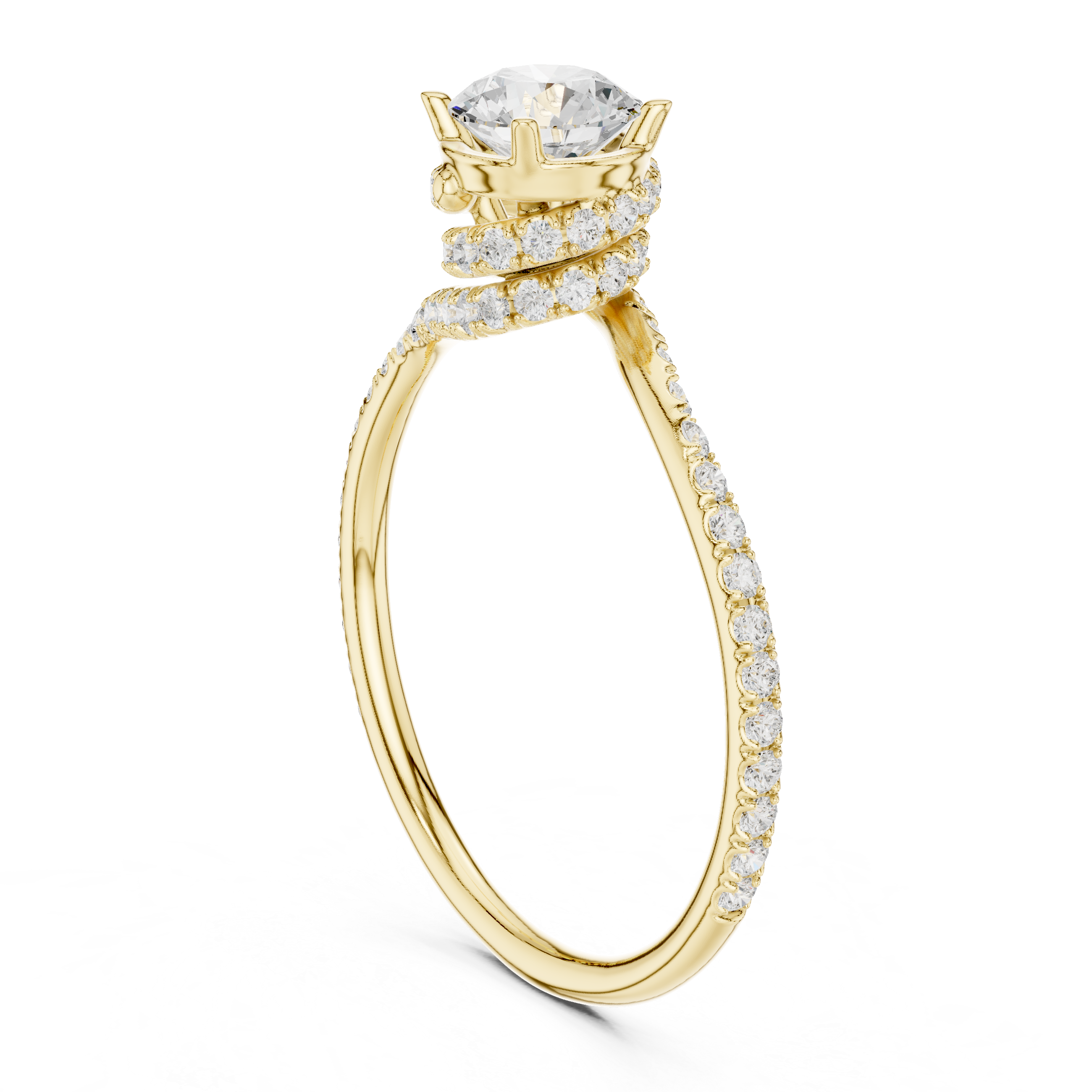 Round Cut Brilliant Moissanite VVS1 Eternity Engagement Ring