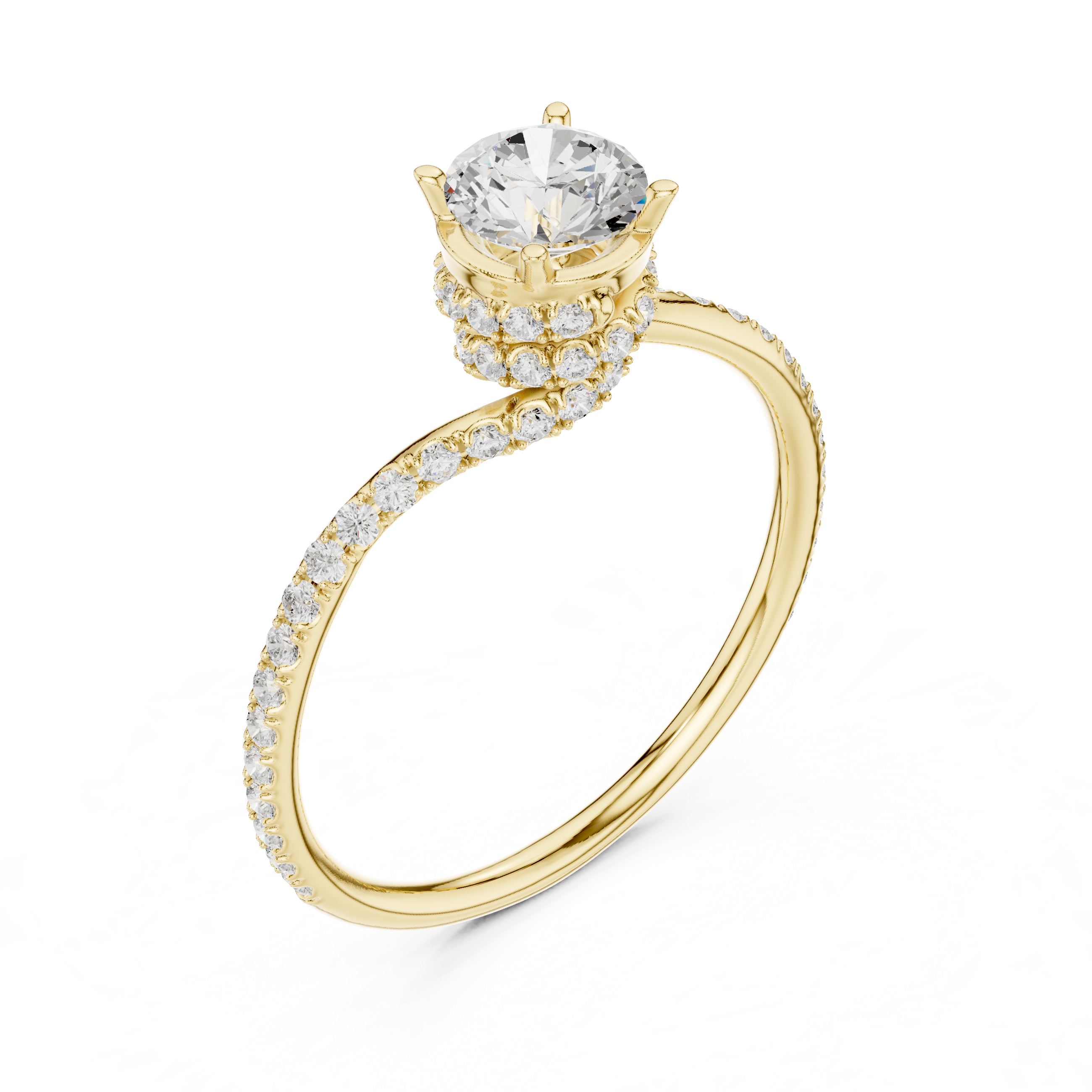 Round Cut Brilliant Moissanite VVS1 Eternity Engagement Ring