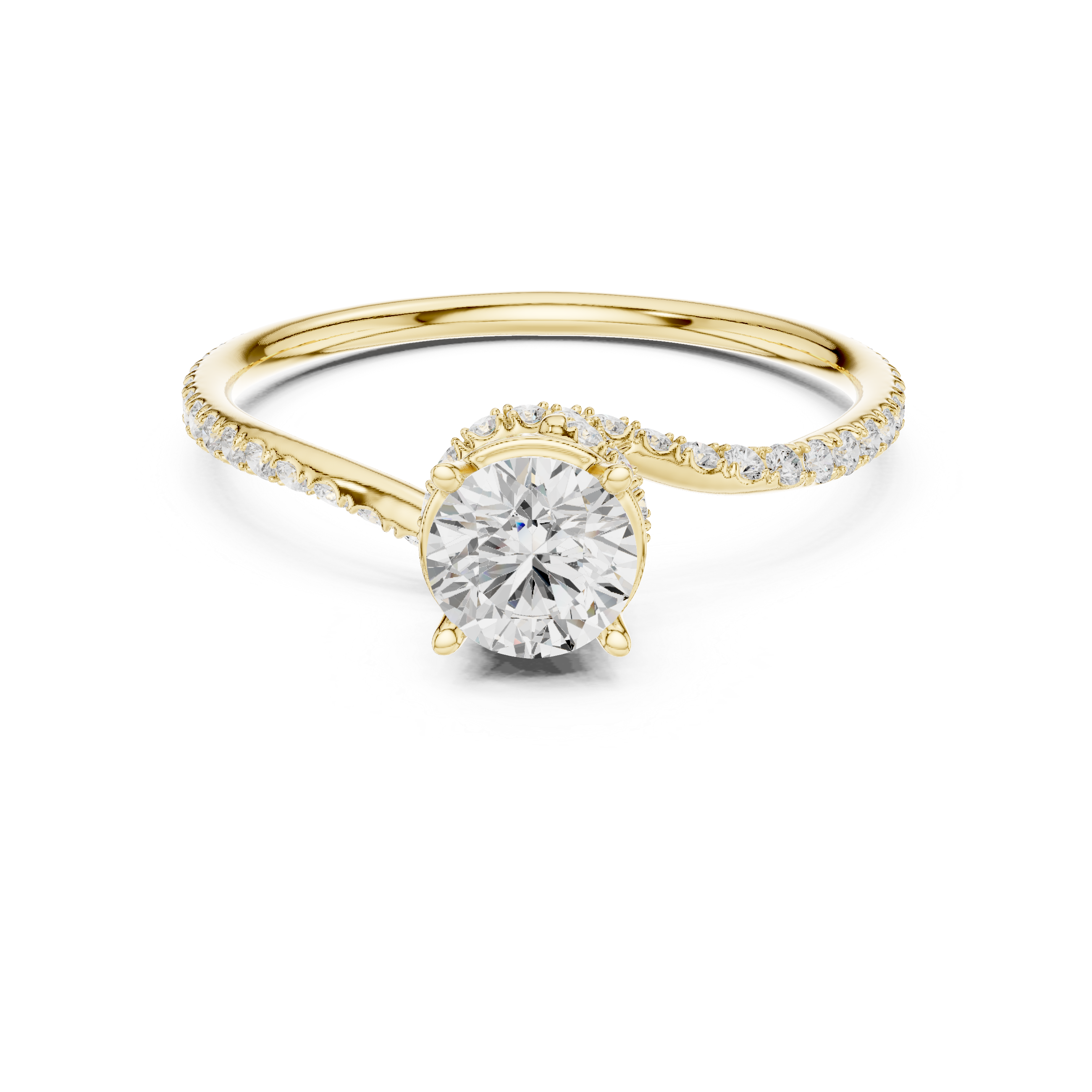 Round Cut Brilliant Moissanite VVS1 Eternity Engagement Ring