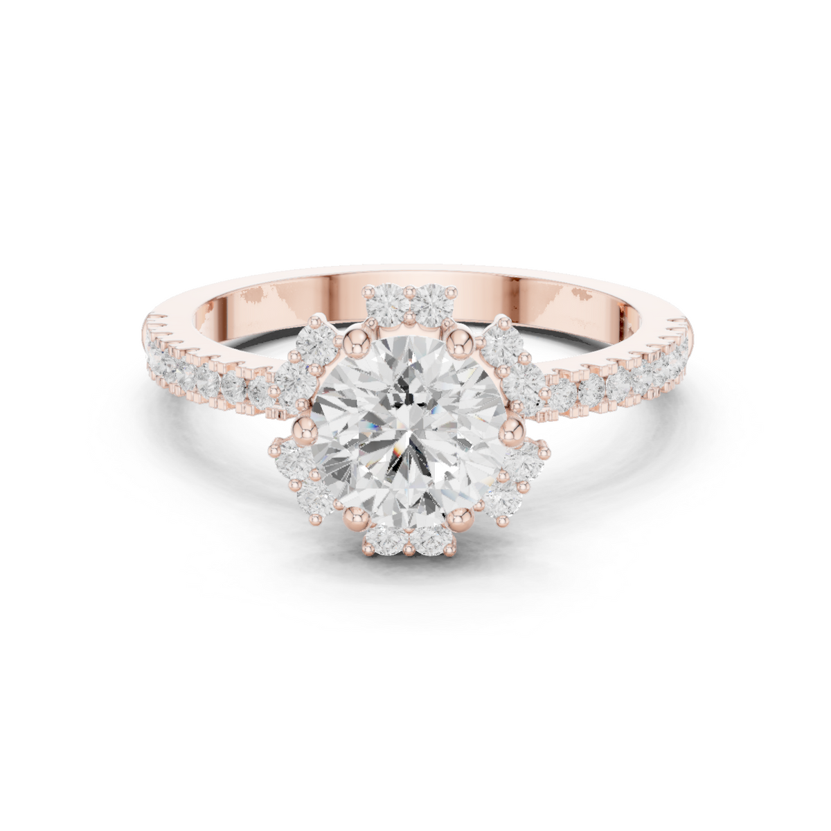 Round Cut Brilliant Moissanite VVS1 Eternity Engagement Ring