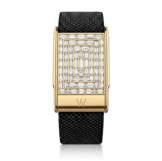 CUSTOM 10K GOLD  AND LAB GROWN FOR TK WITH WHITE GOLD STRAP