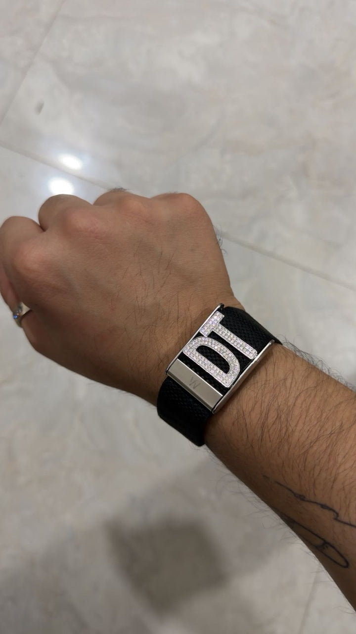 Personalized DT WHOOP accessory worn on the wrist
