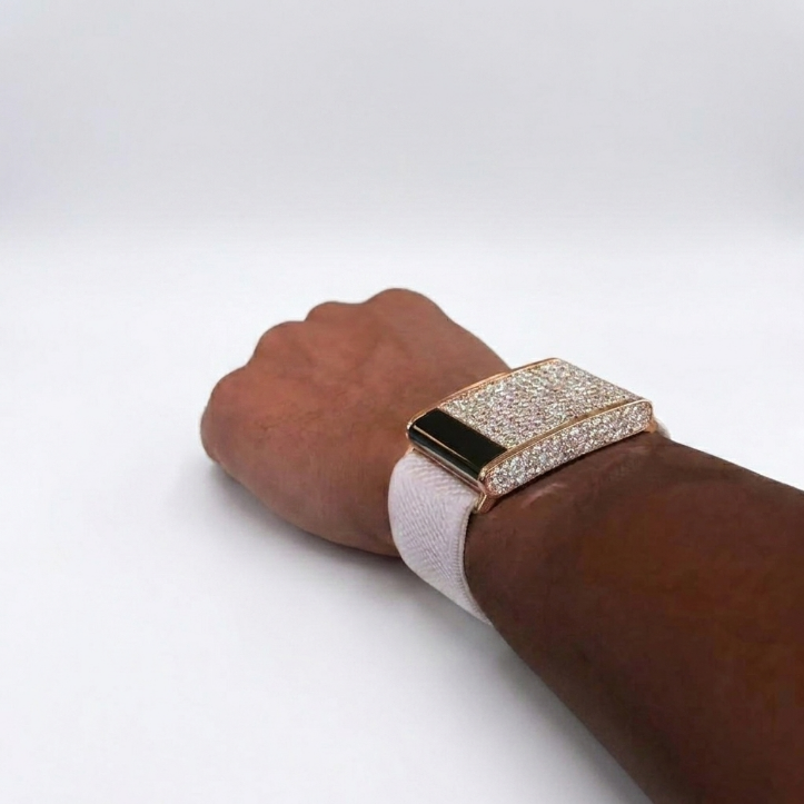 Luxury Fitness Tracker Jewelry For Her Fully Iced Out Whoop Stone Case