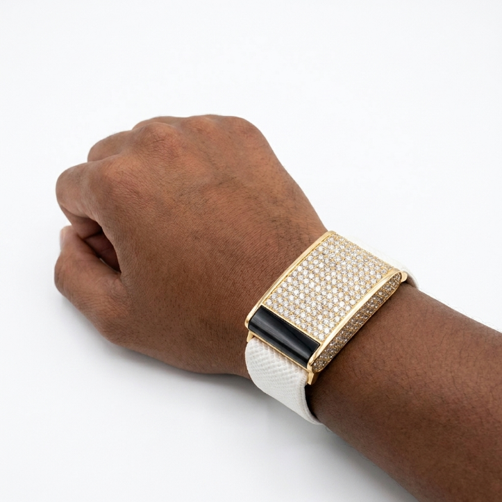 Luxury Fitness Tracker Jewelry For Her Fully Iced Out Whoop Stone Case