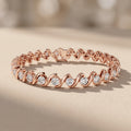 Rose Gold Round Moissanite Tennis Bracelet
