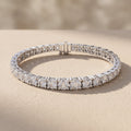 White Round Cut Moissanite Tennis Bracelet