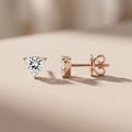 Rose Gold Trillion Cut Moissanite Stud Earrings