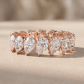 Rose Gold Pear Cut Moissanite Eternity Band Ring