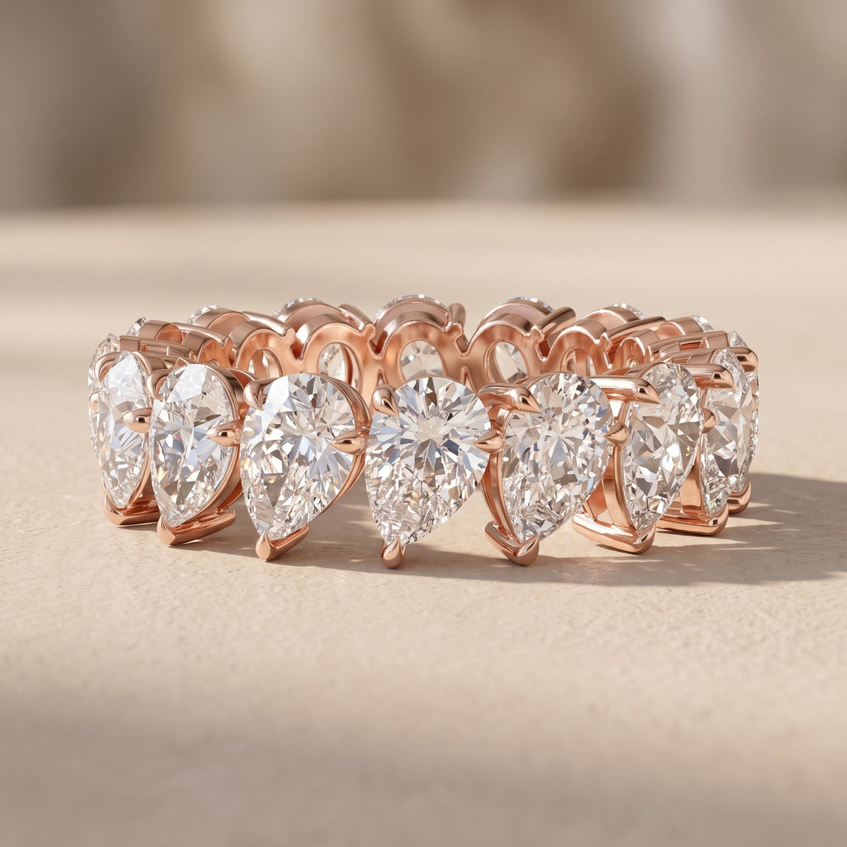 Pear Cut Moissanite Eternity Band Ring by Zius Jewels