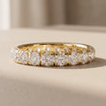 Yellow Gold Round Moissanite Eternity Band Ring