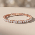Rose Gold Round Moissanite Tennis Bracelet for Timeless Elegance
