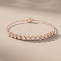 Rose Gold Round Moissanite Station Bracelet