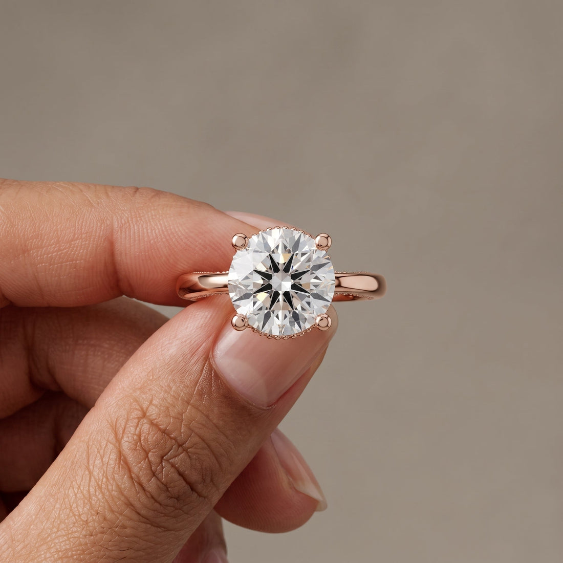 Rose Gold Round Solitaire Engagement Ring