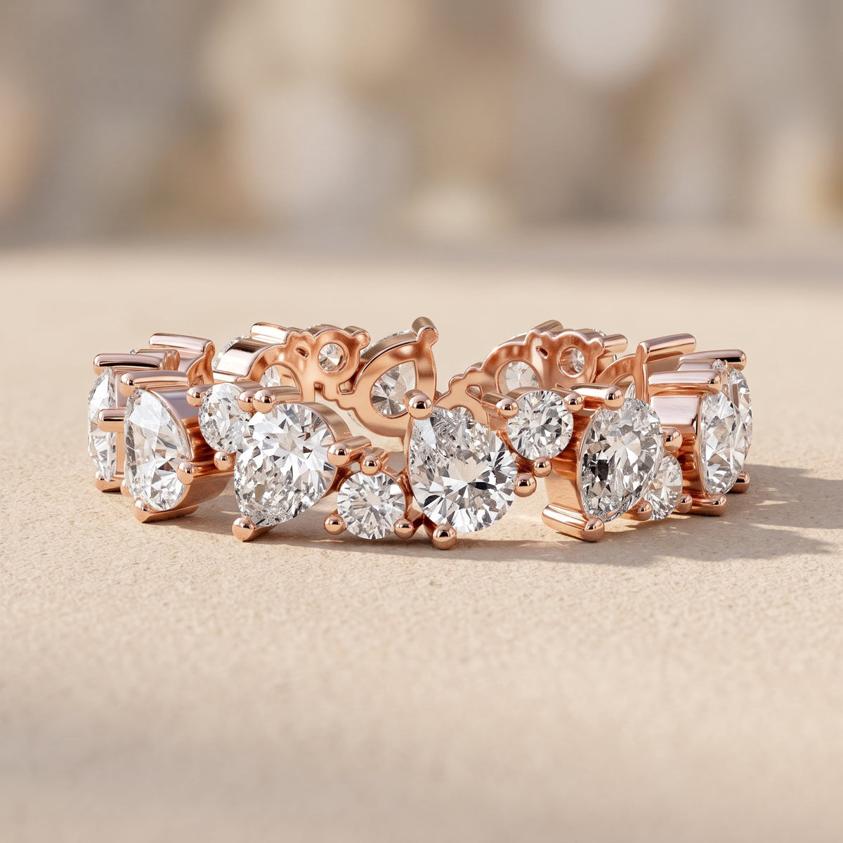 Pear & Round Moissanite Eternity Band Ring by Zius Jewels