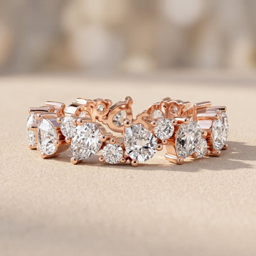 Pear & Round Moissanite Eternity Band Ring by Zius Jewels