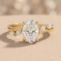 Yellow Gold Oval Cut Moissanite Engagement Ring