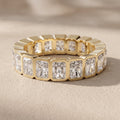 Yellow Gold Radiant Cut Moissanite Eternity Band Ring