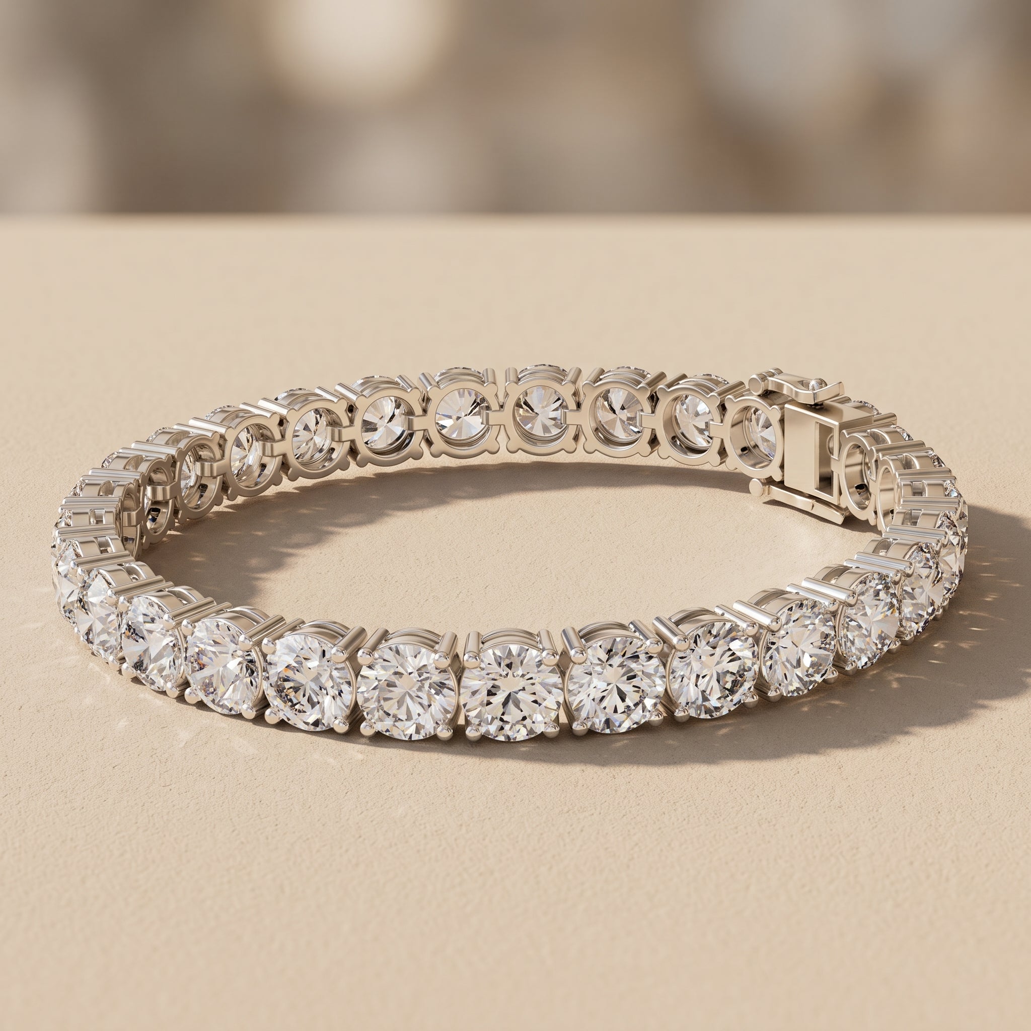 White Gold Round Moissanite Tennis Bracelet