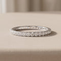 White Metal Round Moissanite Eternity Band Ring