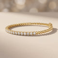 Yellow Gold Round Moissanite Half Tennis Bracelet