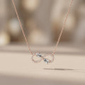 Rose Gold Pear Cut Moissanite Infinity Pendant Necklace