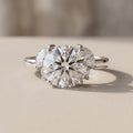 White Gold Round Moissanite Five Stone Engagement Ring