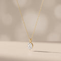 Yellow Gold Oval Moissanite Solitaire Pendant Necklace