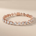 Rose Gold Mixed Shape Moissanite Tennis Bracelet