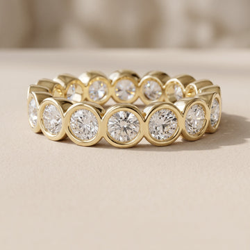 Round Cut Moissanite Eternity Band Ring by Zius Jewels