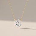 Yellow Gold Pear Cut Moissanite Pendant Necklace