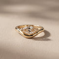 Yellow Gold Marquise Cut Moissanite Solitaire Ring