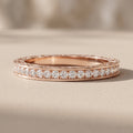 Rose Gold Round Moissanite Eternity Band Ring